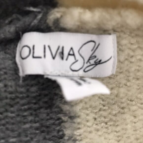 Olivia Sky Cardigan Sweater V Neck Colorblock Stretch Knit - Picture 9 of 9